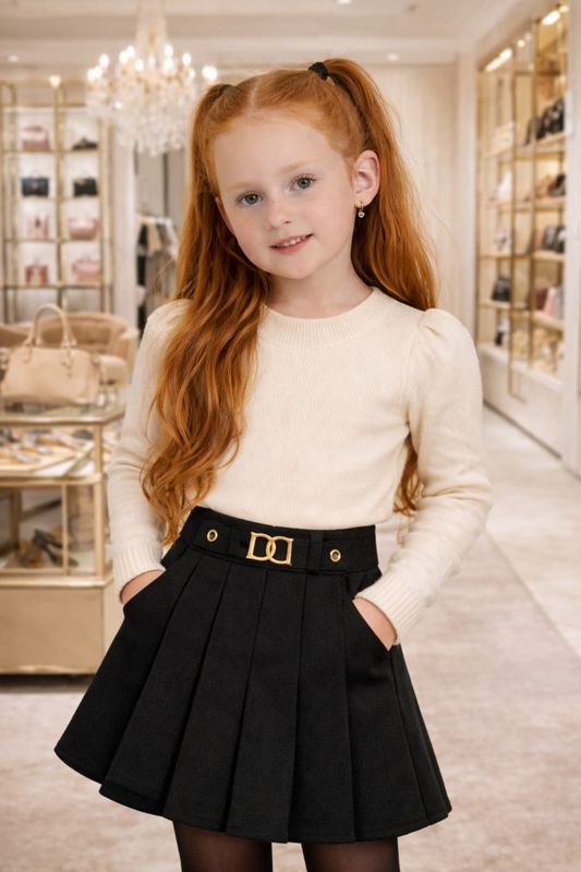 Mantelstof rokje - zwart 